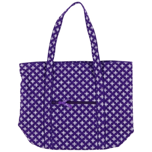 Vera Bradley Handbags - Vera Bradley Women's Vera Tote Bag (Purple/White)